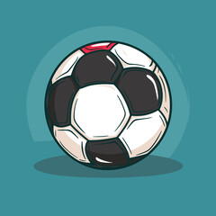 Obraz premium Cartoon soccer ball illustration football concept clip art vector design