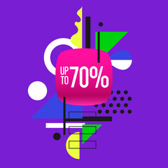 An image to advertise the sale. Sticker for advertising discounts. Vector graphics. - 785124183