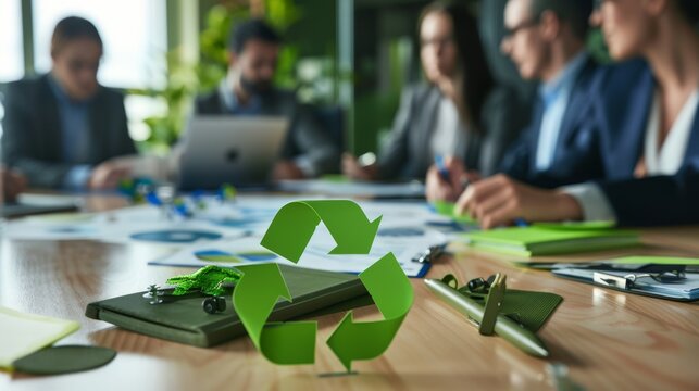 Corporate Team Embracing Sustainability