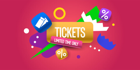 Poster sale of tickets. Modern vector graphics