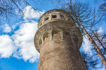 Old unused water tower in Obninsk, Russia