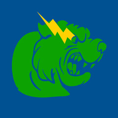 Tiger Eyes with Lightning Bolts Color. Vector Illustration.


