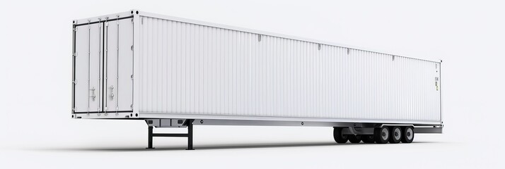3D rendering of a white reefer container set apart on a white background - obrazy, fototapety, plakaty