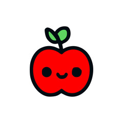 cute apple character cartoon vector illustration template design