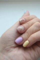 hands with manicure close up