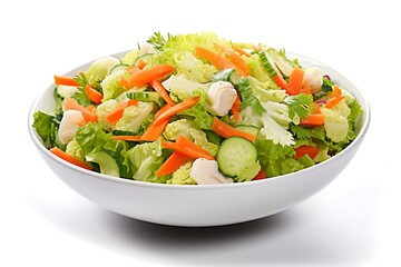 Fresh vegetable salad isolated on white