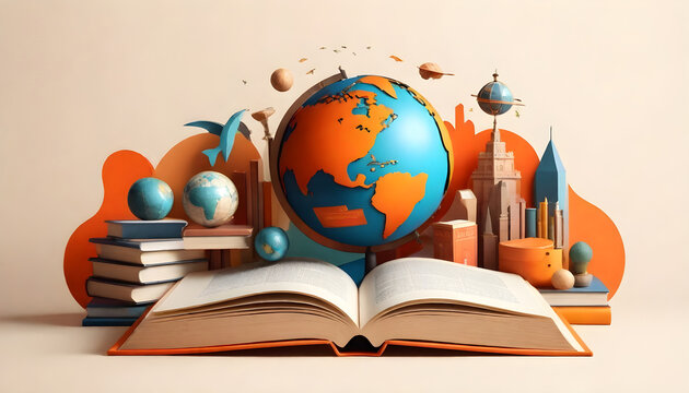 World Book Day a book with a globe 1