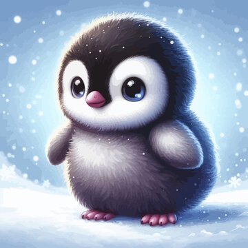Pinguin illustration vector mascot logo, good for mascot, icon ,banner, etc.