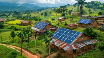 Fototapeta na wymiar Renewable energy-powered microgrids for rural electrification