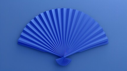 In this 3D rendering you can see a Chinese folding fan in blue color. It can be used for weddings, performances, and other events as a decorative background.