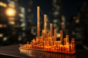 Abstract glowing city background with lines and lights. 3D Rendering