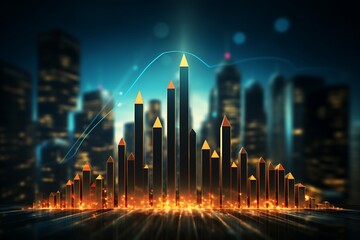 Abstract glowing city background with lines and lights. 3D Rendering - obrazy, fototapety, plakaty