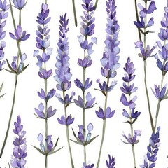 Seamless Lavender Watercolor Pattern for Design and Backgrounds