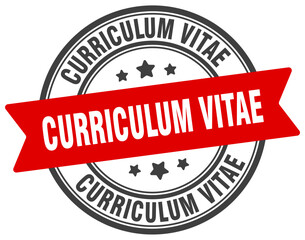 curriculum vitae stamp. curriculum vitae label on transparent background. round sign - obrazy, fototapety, plakaty