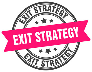 exit strategy stamp. exit strategy label on transparent background. round sign