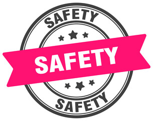 safety stamp. safety label on transparent background. round sign