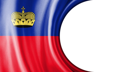 Abstract illustration, Liechtenstein flag with a semi-circular area White background for text or...