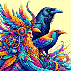 Obraz premium Hugin and Munin 