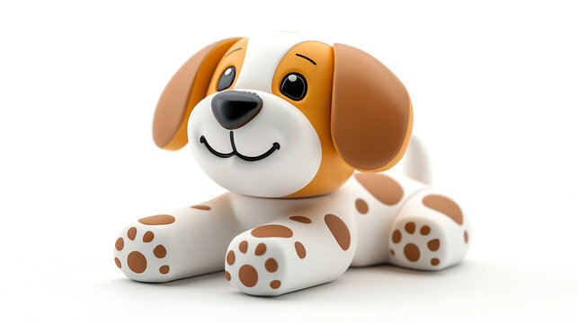 AI generated illustration of a cartoon pet dog puppet on a white background