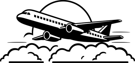 Doodle Airspace Playful Aircraft Icon Skyward Scribbles Whimsical Plane Emblem