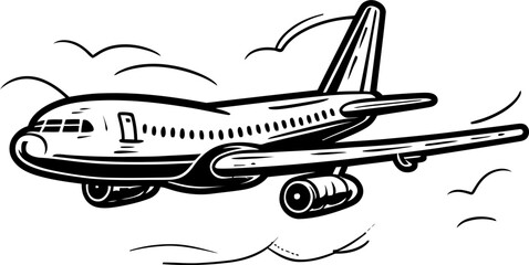 Flying Doodles Sketchy Aircraft Emblem Whimsy Wings Playful Flight Icon