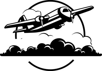 Airplane Artistry Doodled Air Travel Emblem Jetset Sketch Whimsical Aviation Design