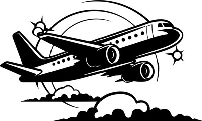 Whimsical Wings Doodle Aircraft Icon Scribble Soar Playful Plane Illustration
