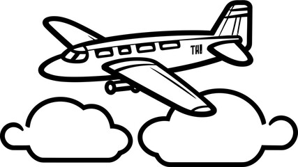 Doodle Wings Playful Plane Logo Flying Scribble Sketchy Flight Icon