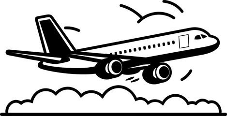 Skyward Scribbles Whimsical Airplane Icon Doodle Airways Playful Plane Design