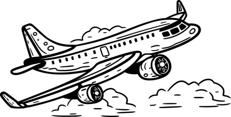 Doodle Airways Playful Plane Design Flying Doodles Sketchy Aircraft Symbol