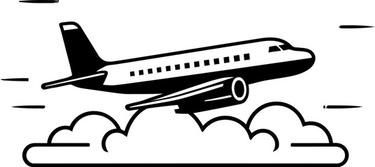 Whimsy Wings Hand drawn Airplane Symbol Doodle Flyer Sketchy Air Travel Logo