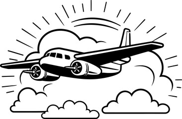 Doodle Flyer Hand drawn Air Travel Icon Flying Scribble Sketchy Plane Design