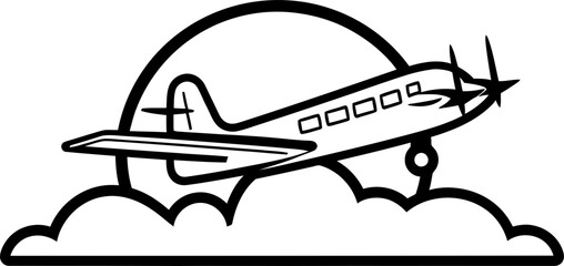 Scribble Soar Whimsical Aircraft Symbol Doodle Wings Sketchy Flight Logo