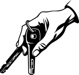 Key Companion Handheld Access Symbol Grip and Access Hand with Key Logo