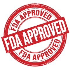 FDA APPROVED text written on red round stamp sign
