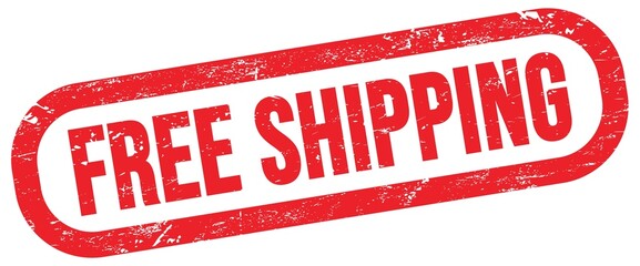 FREE SHIPPING, text written on red stamp sign.