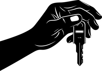 Secure Hold Key in Hand Icon Access Granted Hand and Key Symbol