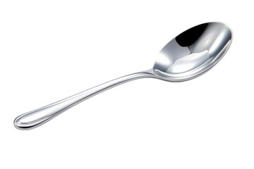 The Elegant Contrast of a Black Handled Spoon. On White or PNG Transparent Background.