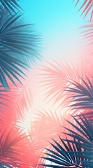 Pastel color palm tree background. Abstract concept.