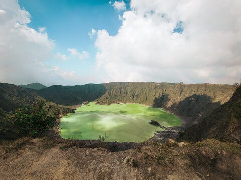Mesmerizing view of the lake on Chichonal volcano, Chiapas, Mexico