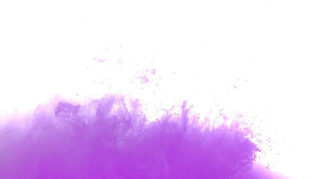 Purple color dye melt on white background,Abstract smoke pattern,Colored liquid dye,Splash paint