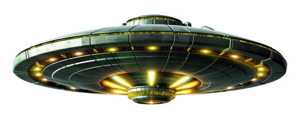 PNG Alien UFO white background architecture illuminated. AI generated Image by rawpixel.