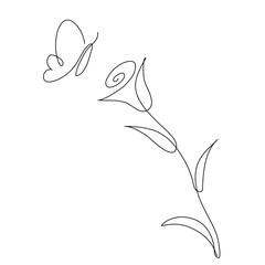 flower one line drawing vector good for your project.