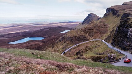 Quiraing, a landslip in Trotternish on the Isle of Skye, Scotland