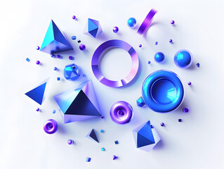 抽象的なパープルとブルーの幾何学形状コンポジション
