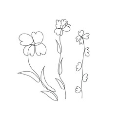 flower one line drawing vector good for your project.