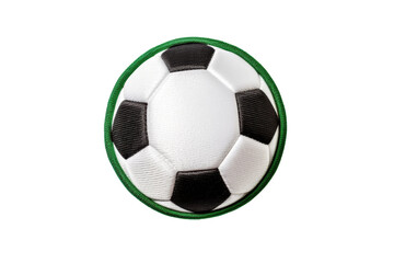 Monochrome Magic: A Soccer Ball in Black and White With Vibrant Green Trim. On White or PNG Transparent Background.