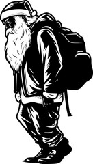 Tired Santa Shoulder Borne Emblem Santas Fatigue Weighed Down Bag Logo