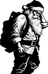 Santas Strain Tote Toting Logo Overworked Claus Fatigued Shoulder Icon