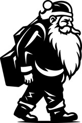 Tired Father Christmas Burdened Bag Symbol Santas Strain Tote Toting Logo